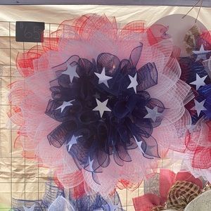Red white and blue wreath